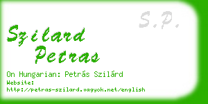 szilard petras business card