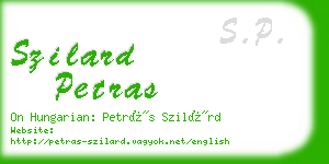 szilard petras business card